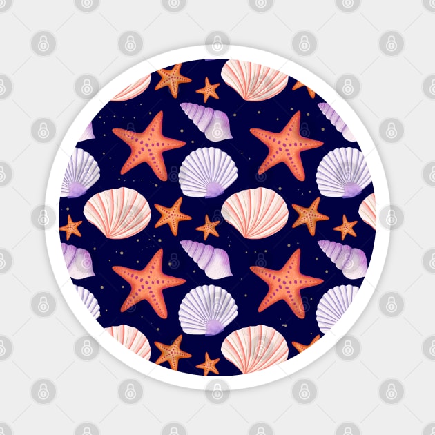 Sea Life Pattern: Dreaming at the beach Magnet by CalliLetters